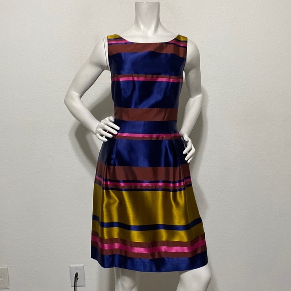 Trina Turk Blue and Yellow Striped Dress - Picture 1 of 7